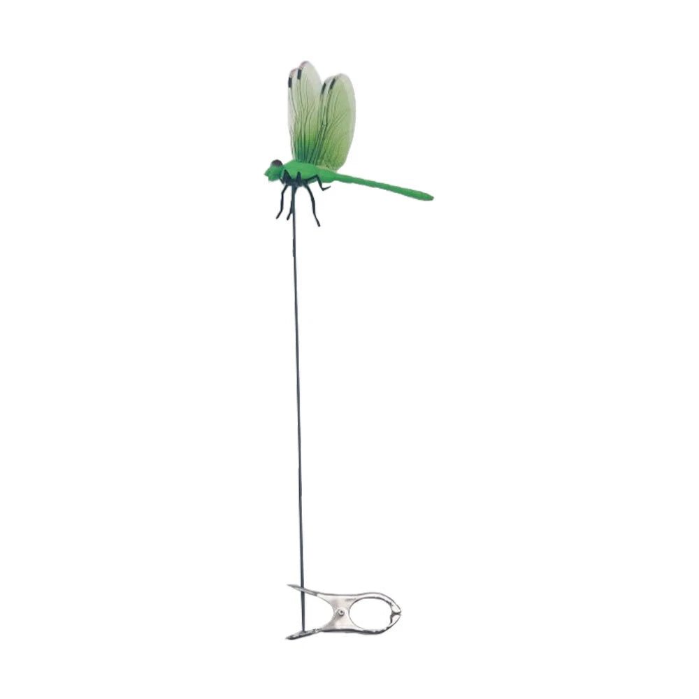 Fake Dragonfly Rod Clip, 3D Dragon Fly Garden Stakes & Hat Simulation Decor NEW