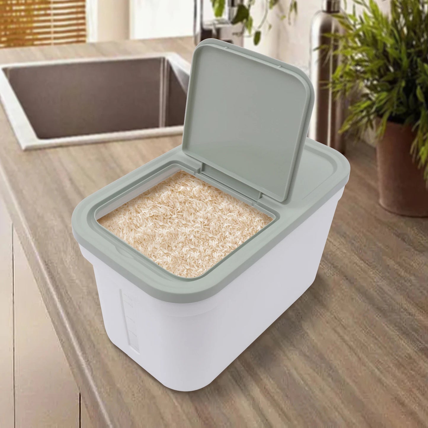 Plastic Cereal Storage Container 10kg Airtight Kitchen Dry Food Rice Beans Box