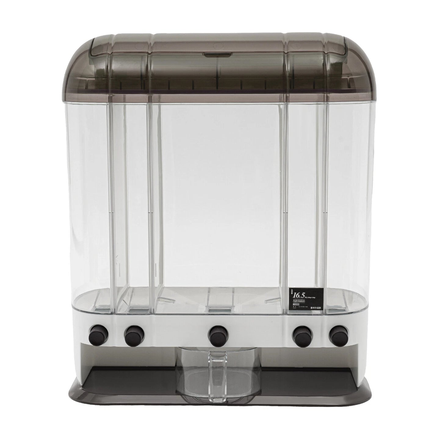 2-Tiers Rice Dispenser Dry Food Dispenser Kitchen Grain Cereal Storage Container