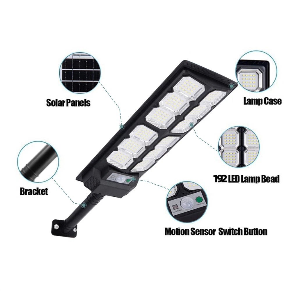 2PK 990000000LM Commercial Solar Street Flood Light Dusk To Dawn Road Lamp 3000W