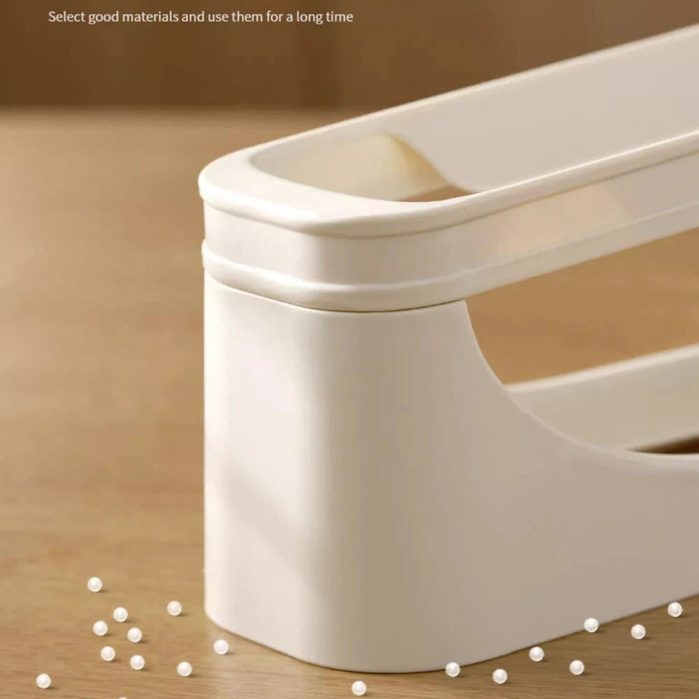 Kitchen Roll down Egg Dispenser & Storage For Refrigerator Organizer Rack Holder
