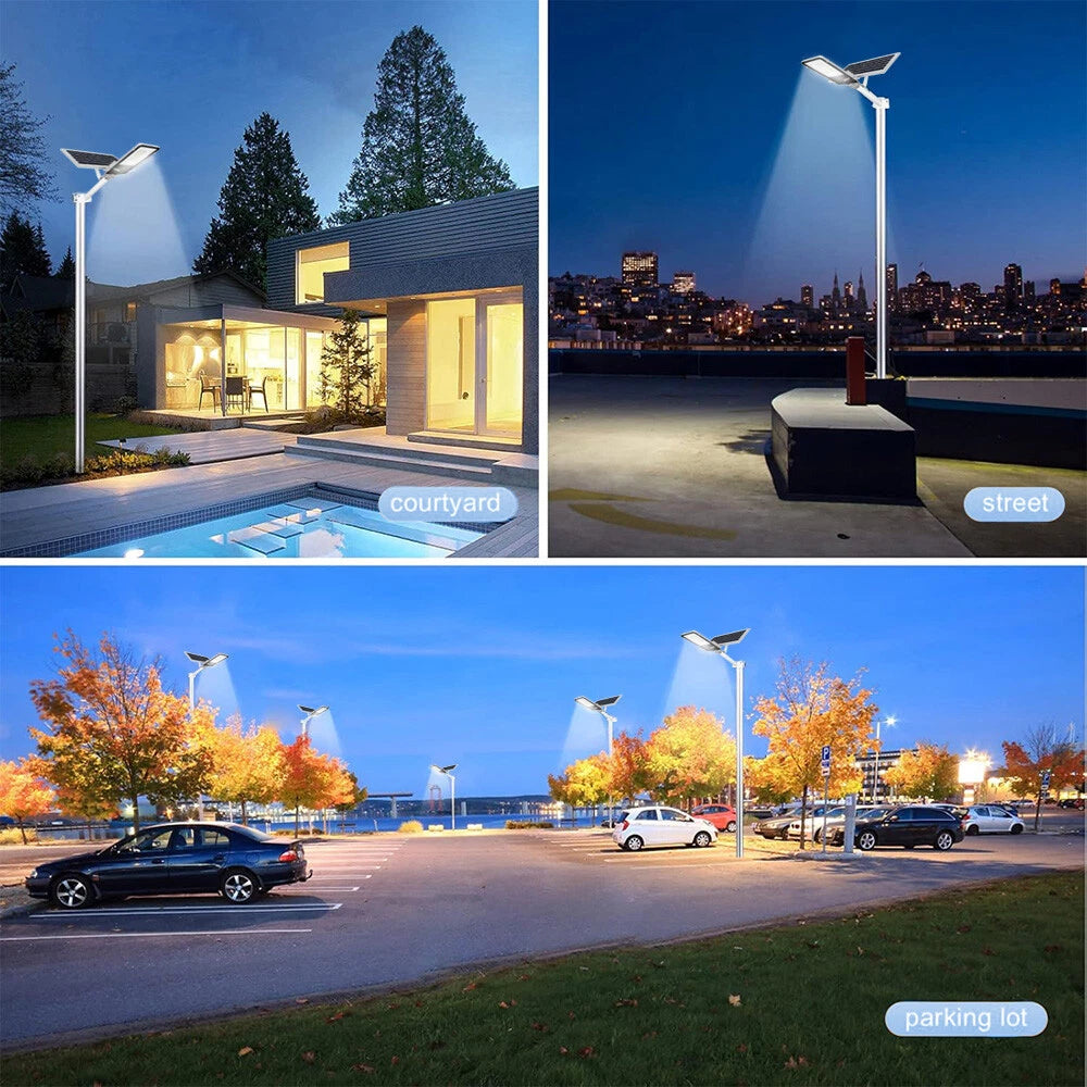 8000W Commercial Solar Street Lights LED Outdoor Dusk to Dawn Super Bright Lamp
