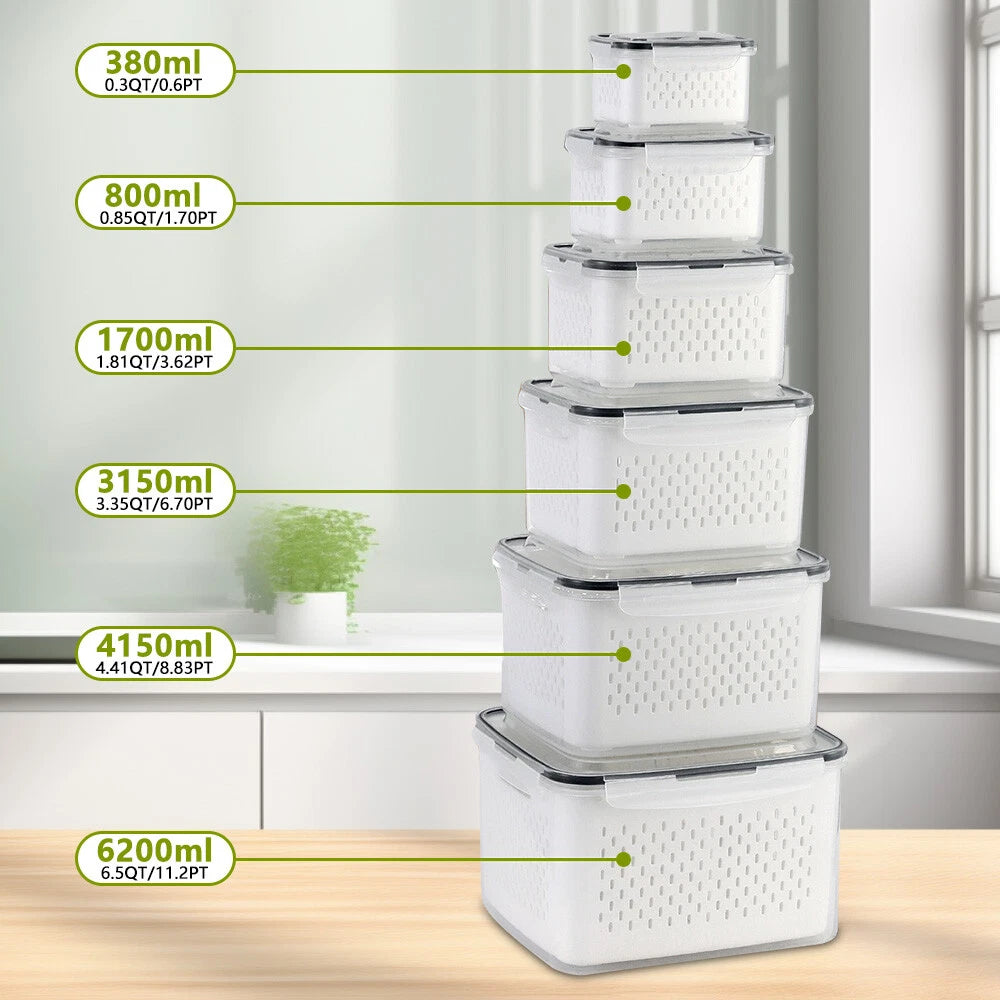 6-18Pcs Kitchen Plastic Food Containers with Storage Lids Meal Prep Airtight