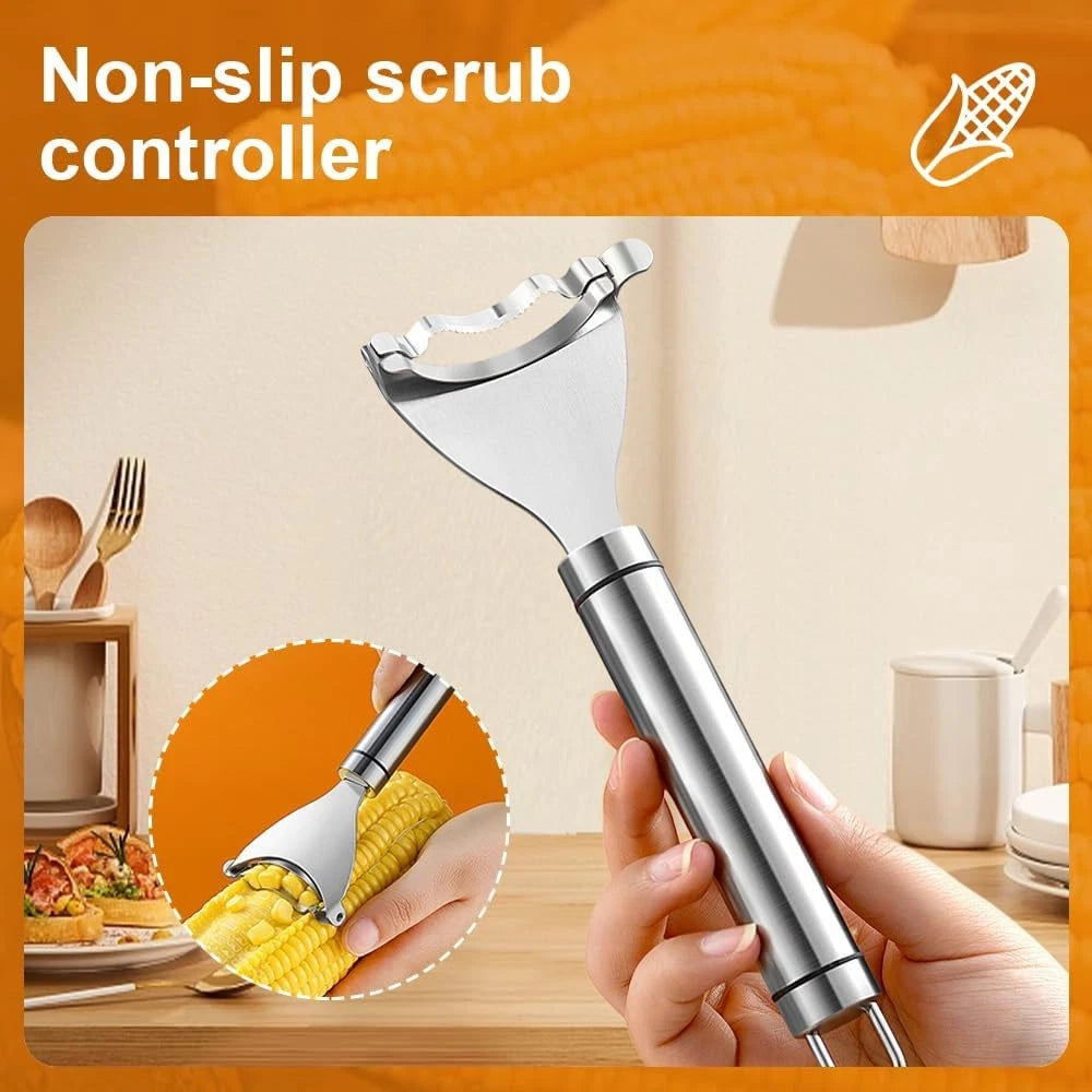 Stainless Steel Corn Cob Peeler Stripper Remover Kitchen Cutter Thresher Tool US