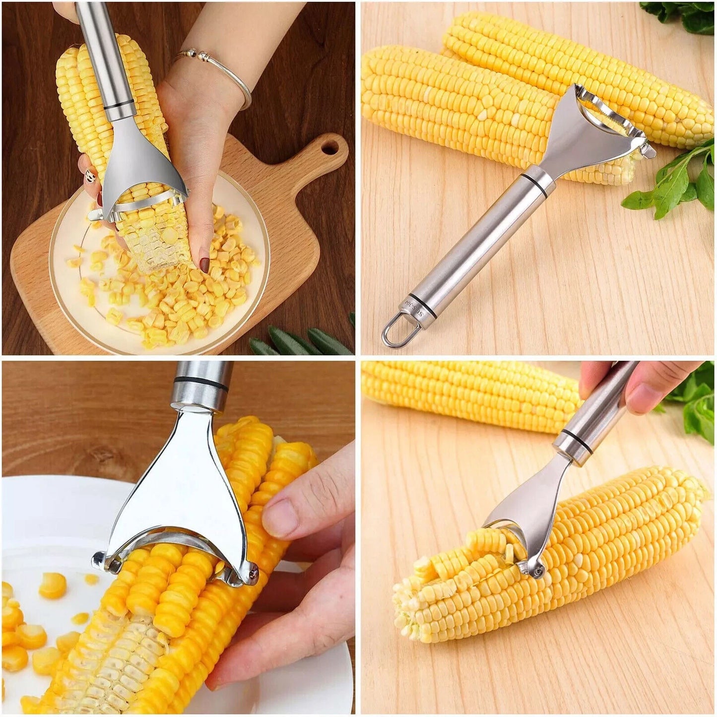 Corn Peeler Stainless Steel Cob Esquites Elote Thresher Stripper Remover Cutter