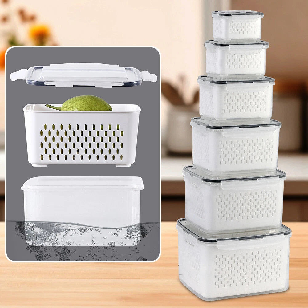 6-18Pcs Kitchen Plastic Food Containers with Storage Lids Meal Prep Airtight
