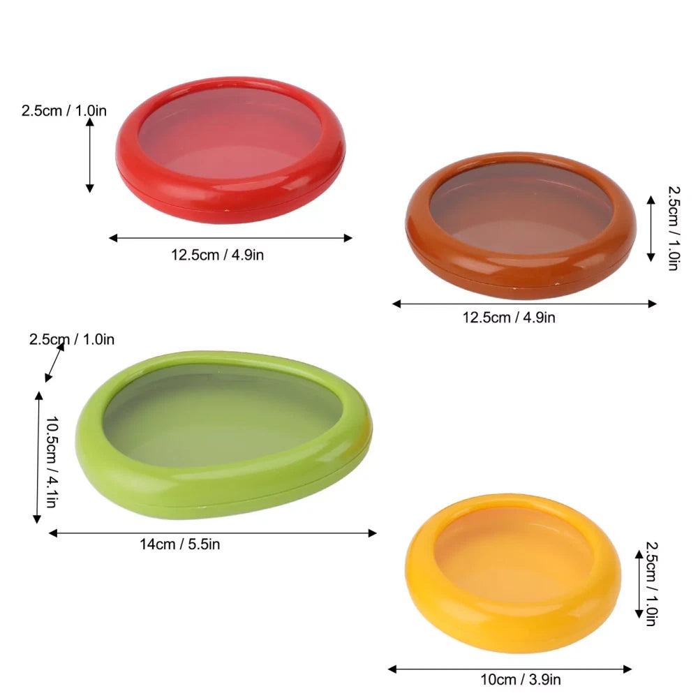 4PCS Fruit And Vegetable Food Fresh-Keeping Box Silicone Reusable Storage Box A+