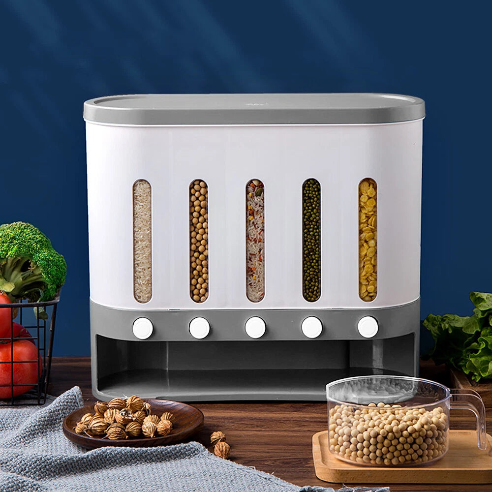 Cereal Dispenser Rice Grain Dry Food Container Storage Wall Mounted Case Kitchen