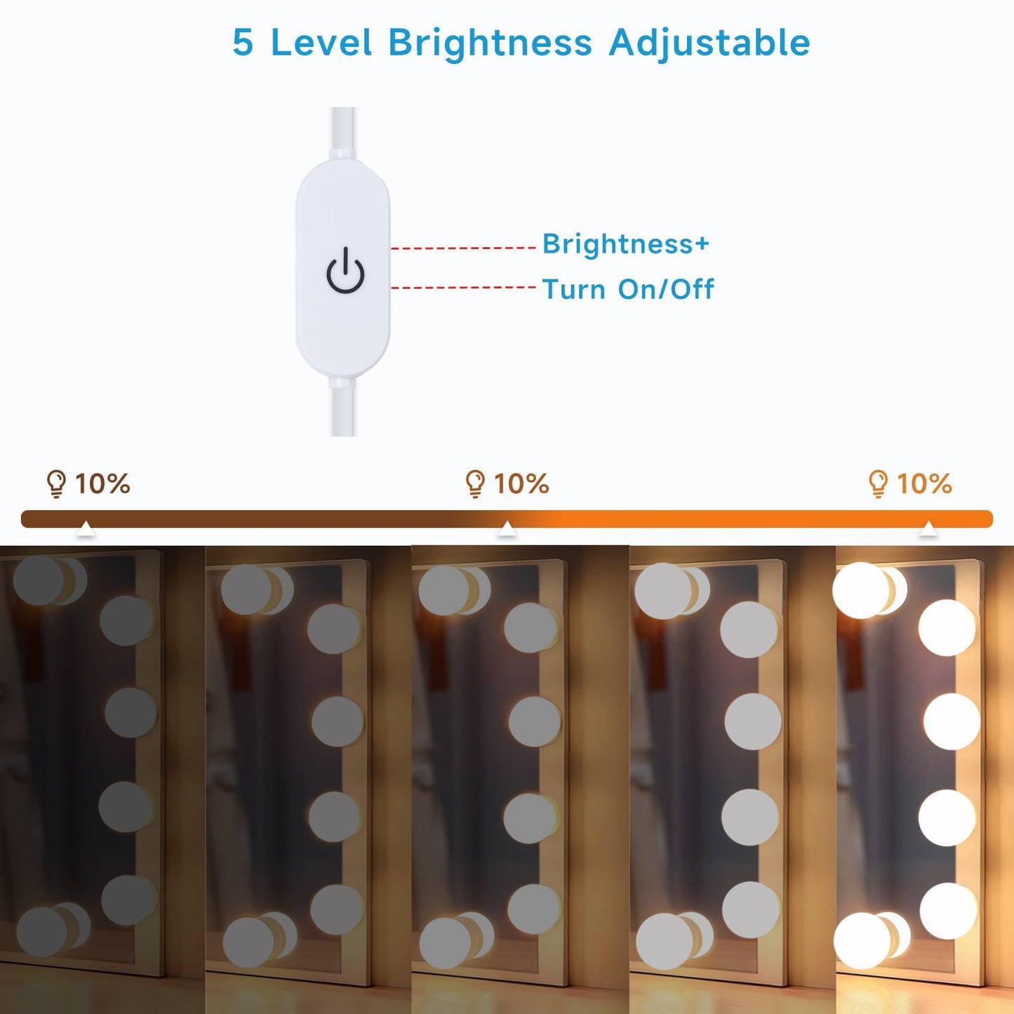Makeup Vanity Lights For Mirror LED Vanity Mirror Lights With 10 Dimmable Bulbs