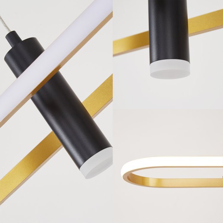 Javeriah 4 - Light Black Gold Dimmable LED Pendant Light No Bulb