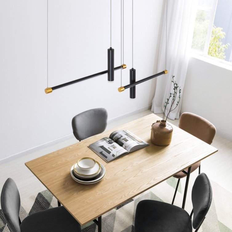 Javeriah 4 - Light Dimmable Kitchen Island Linear LED Pendant No Bulb
