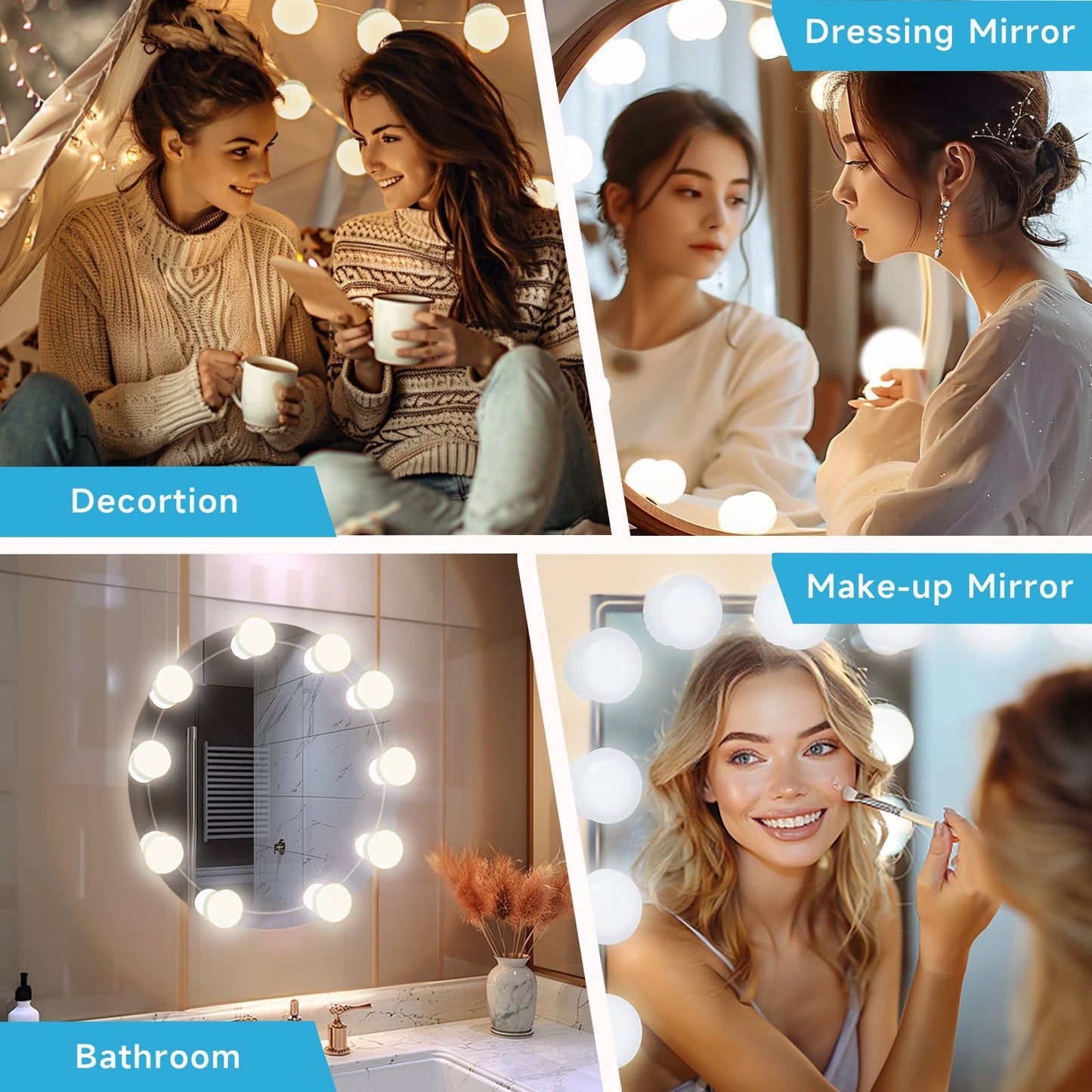 Makeup Vanity Lights For Mirror LED Vanity Mirror Lights With 10 Dimmable Bulbs