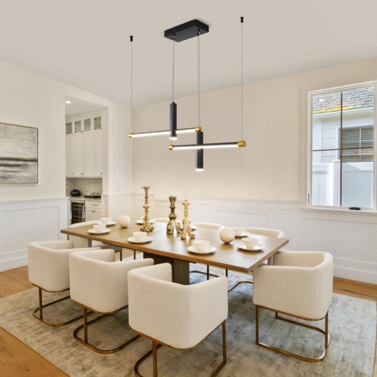Javeriah 4 - Light Dimmable Kitchen Island Linear LED Pendant No Bulb