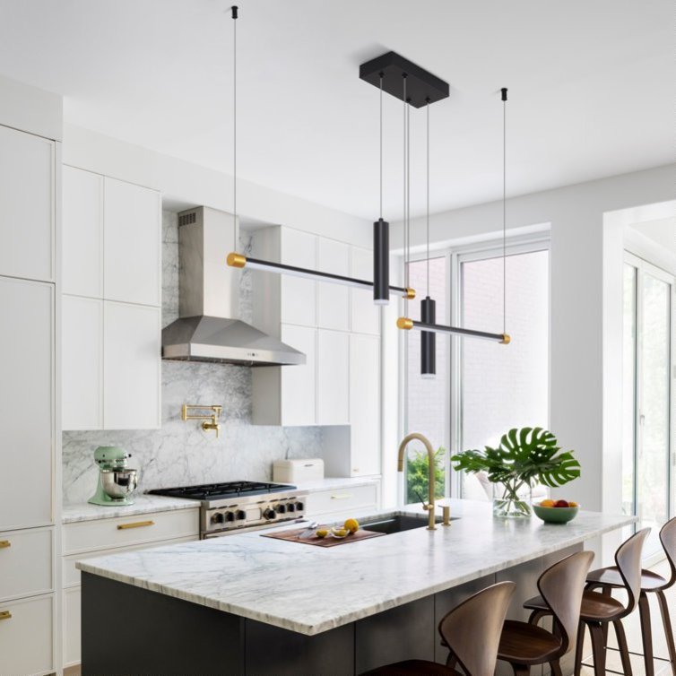Javeriah 4 - Light Dimmable Kitchen Island Linear LED Pendant No Bulb