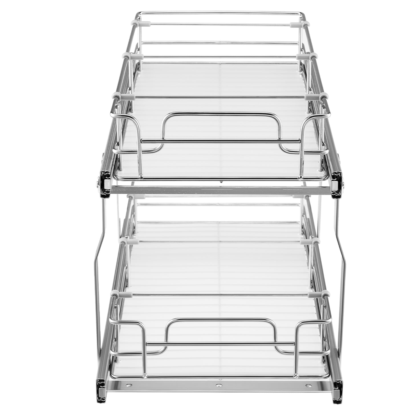2-Tier Kitchen Cabinet Pull Out Shelf Organizer Slide Out Drawer 9-22 inch