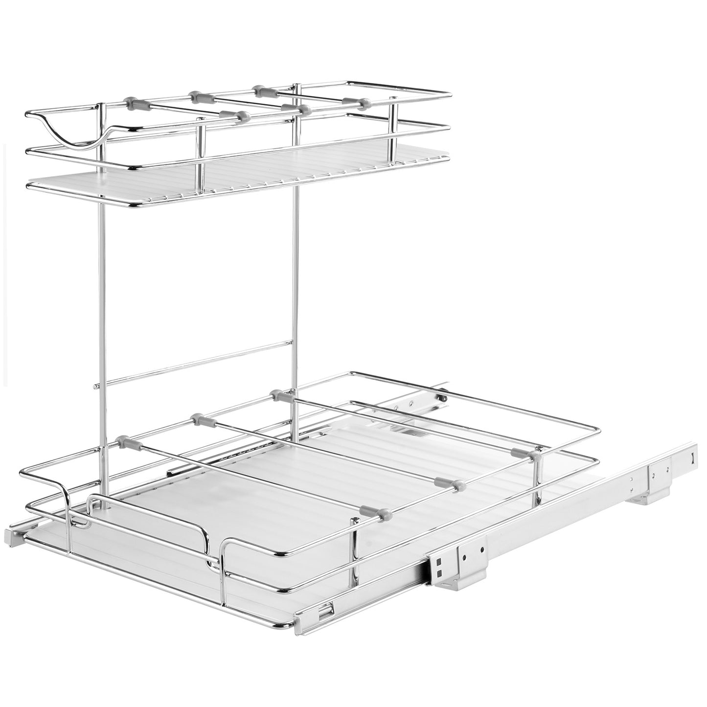 2-Tier Kitchen Cabinet Pull Out Shelf Organizer Slide Out Drawer 9-22 inch