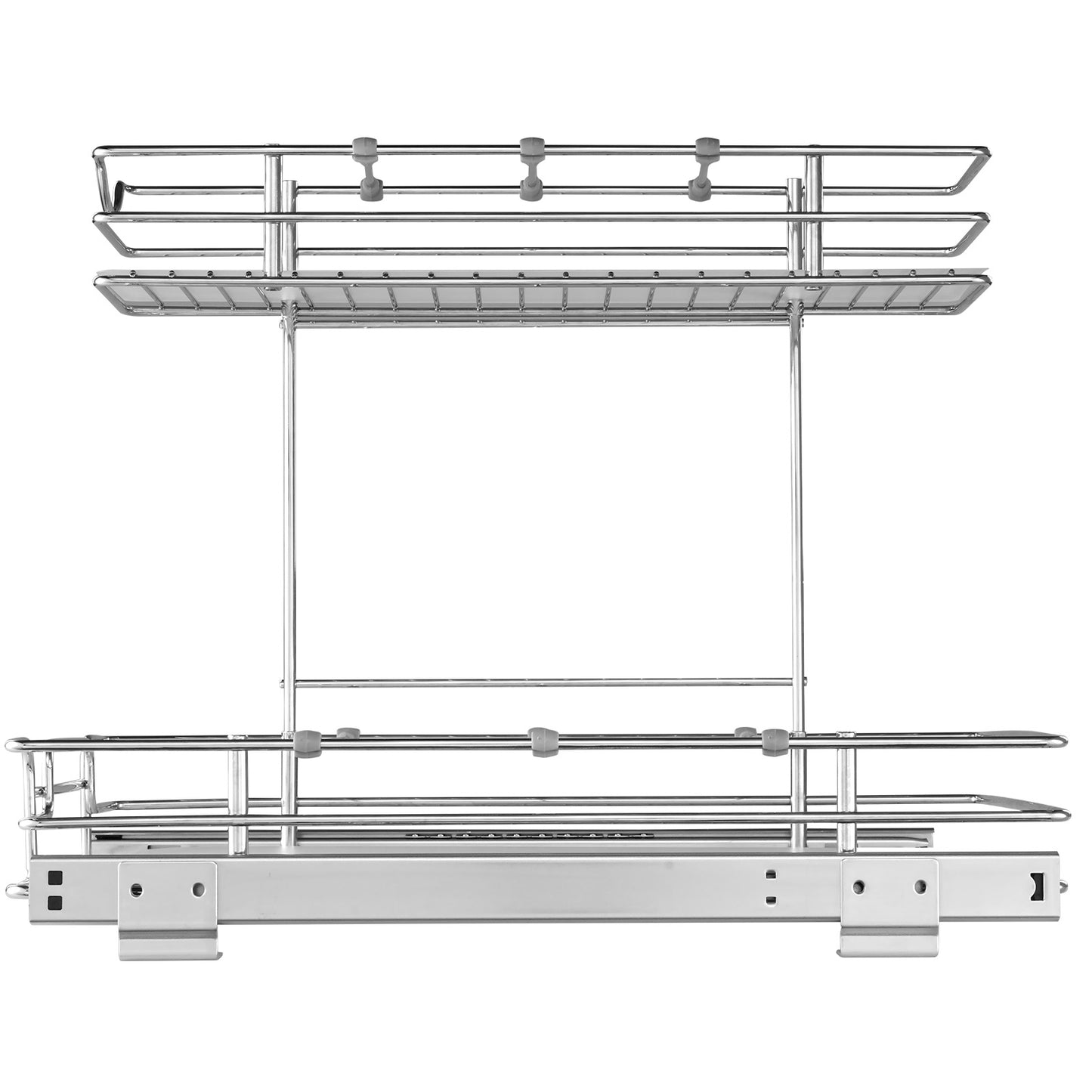 2-Tier Kitchen Cabinet Pull Out Shelf Organizer Slide Out Drawer 9-22 inch