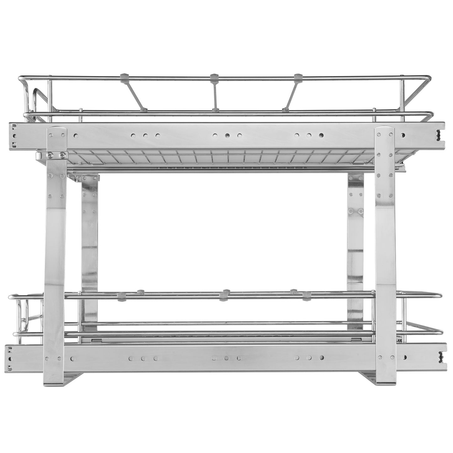 2-Tier Kitchen Cabinet Pull Out Shelf Organizer Slide Out Drawer 9-22 inch