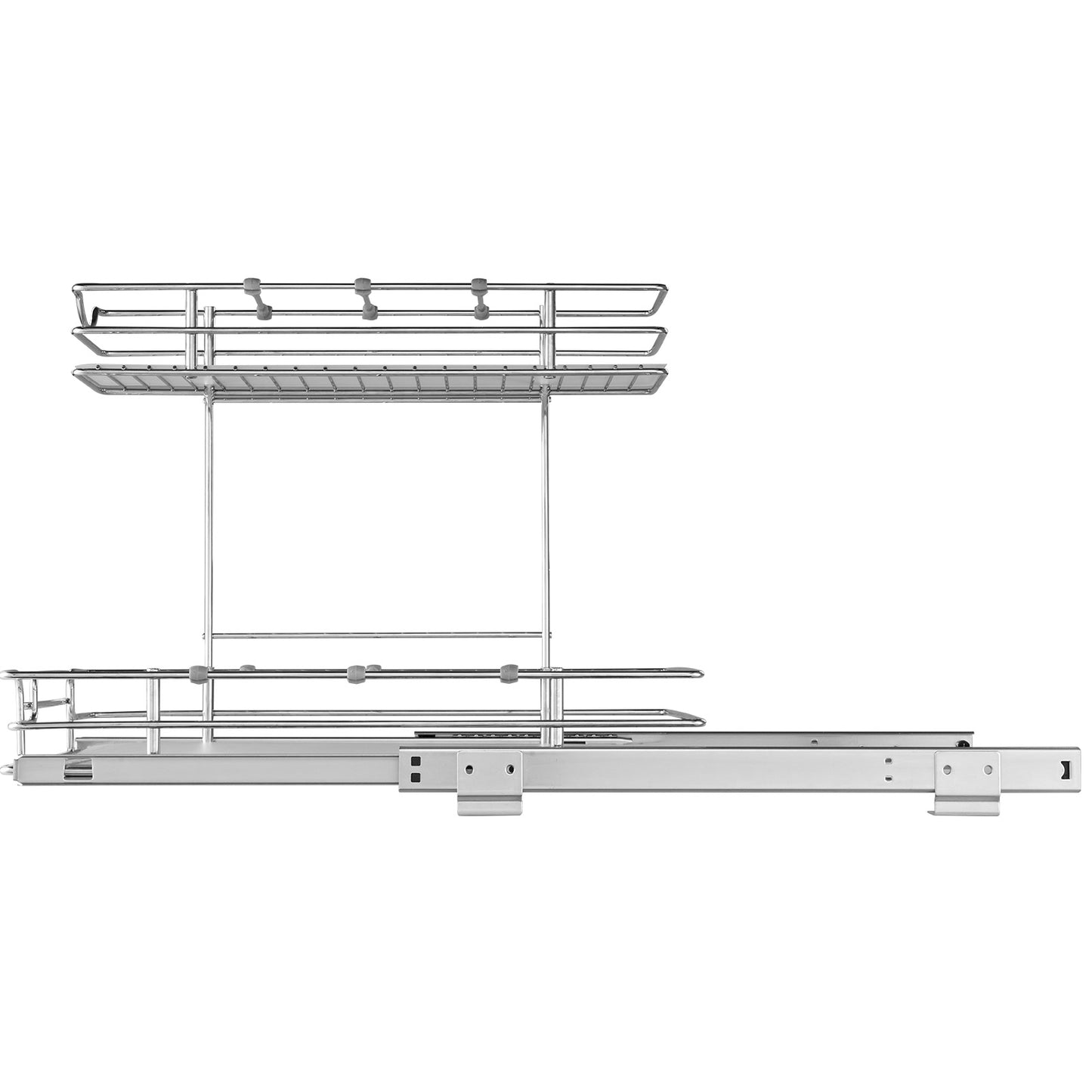 2-Tier Kitchen Cabinet Pull Out Shelf Organizer Slide Out Drawer 9-22 inch