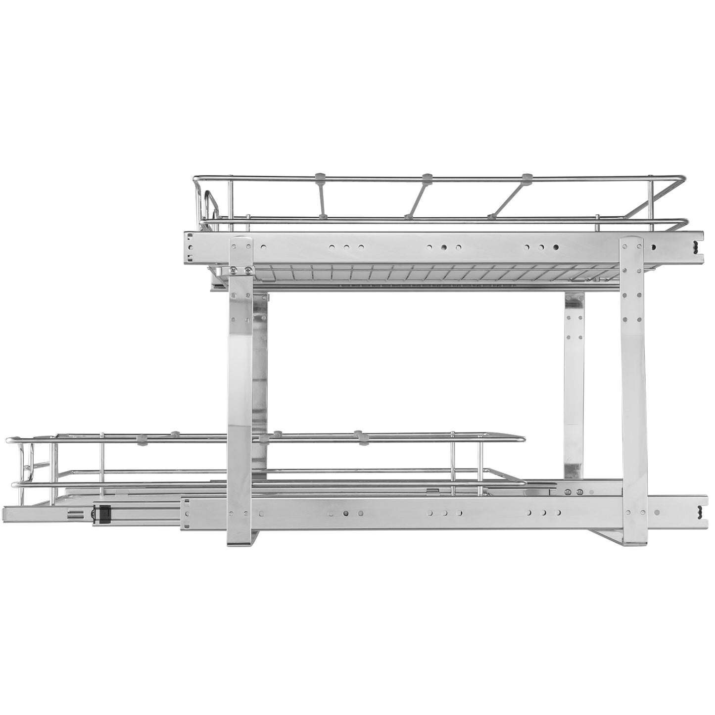 2-Tier Kitchen Cabinet Pull Out Shelf Organizer Slide Out Drawer 9-22 inch