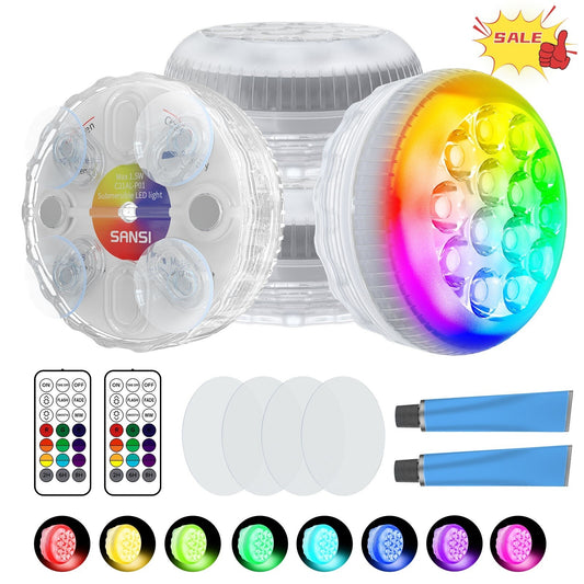 4PCS Led Pool Lights Swimming Pool RGB Color Changing Underwater Lamp Remote