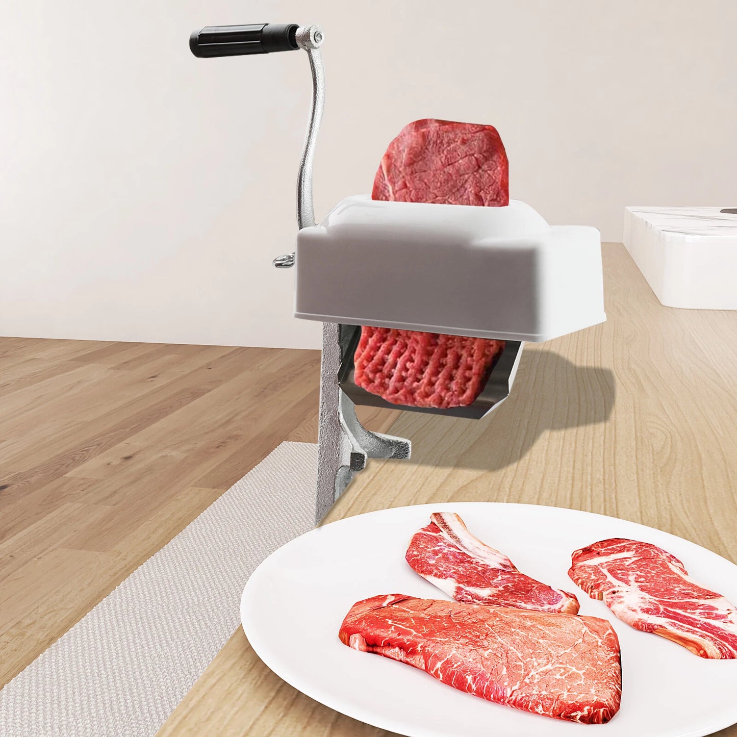Commercial Meat Tenderizer Cuber Hand Crank Steak Flatten Butcher Kitchen Tool