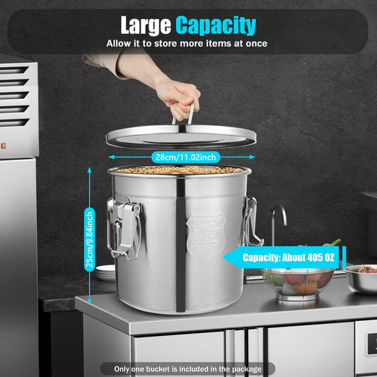 Food Storage Container Stainless Steel Airtight Canister Kitchen Storage Bucket