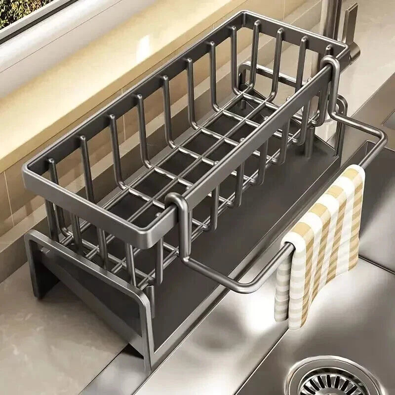 Drain Rack Storage Holder Shelf-Kitchen Sink Faucet Sponge Soap Cloth US - Picture 6 of 7