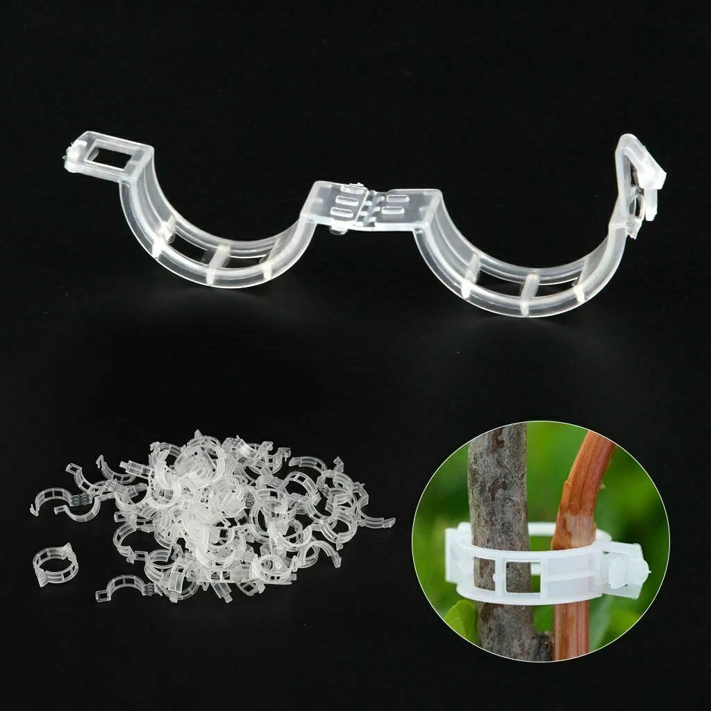 100-500Pcs 25mm Garden Plant Support Clips Tomato and Veggie Trellis Twine