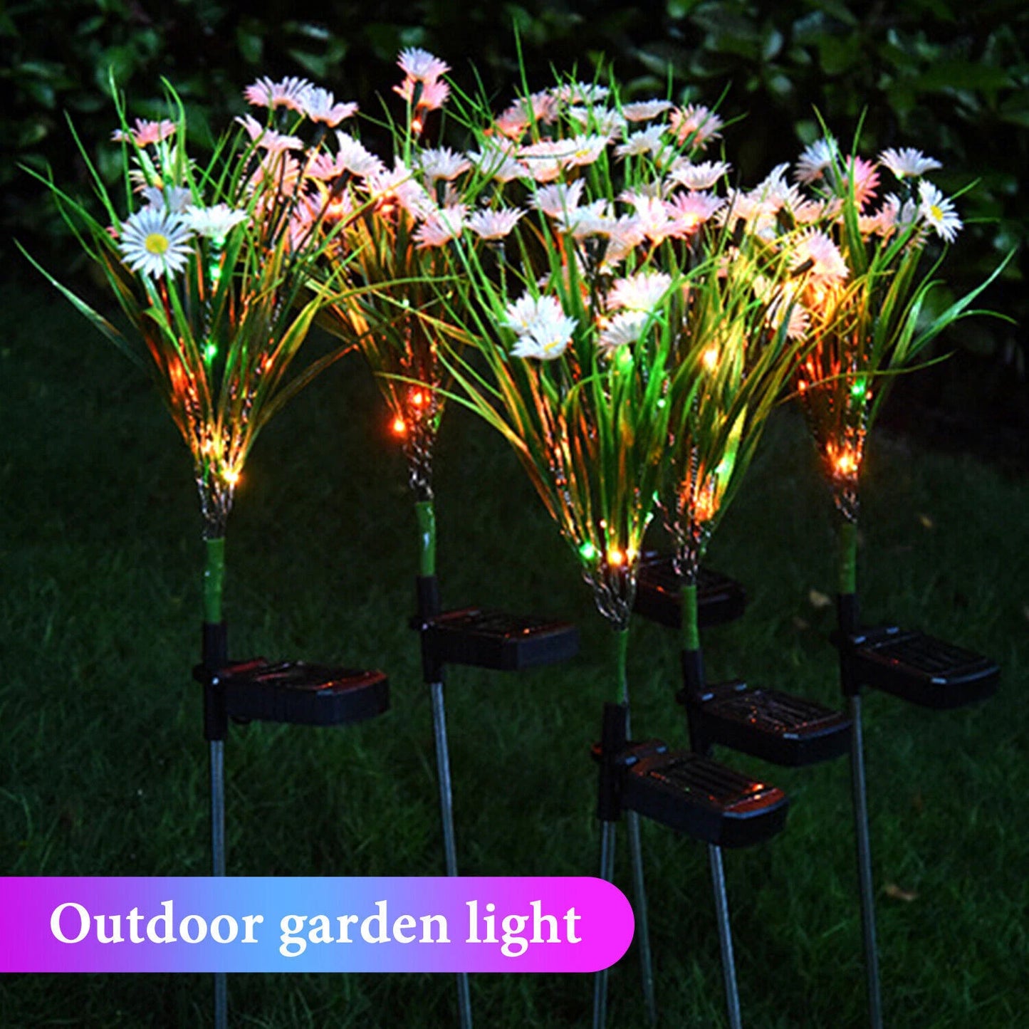 Solar Garden Lights Outdoor Waterproof LED Flower Stake Lamp Yard Patio Decor
