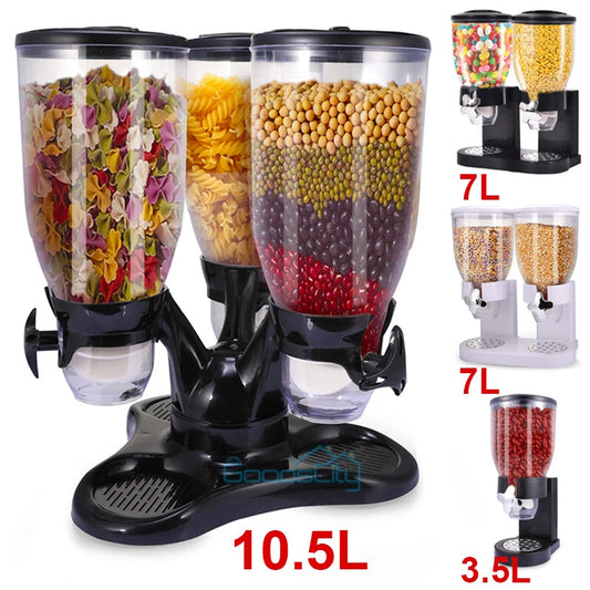 10.5L Cereal Container Storage Food Containers & Cereal Dispenser Triple Control