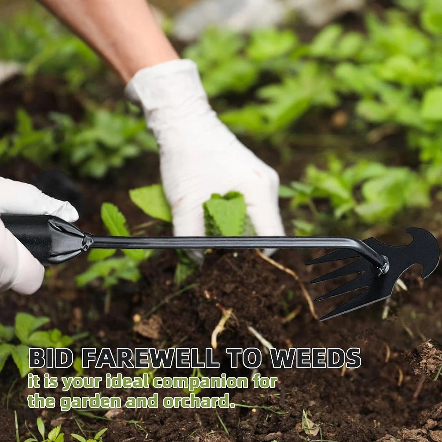 Manual Weed Puller Twister Garden Lawn Grass Root Remover Claw Tool Black Steel
