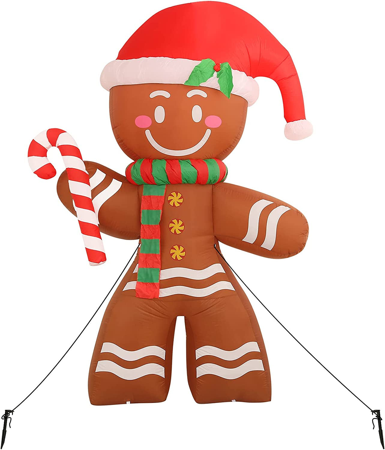 8 FT Christmas Inflatables Decoration Gingerbread Man with Built-In Leds Blow up