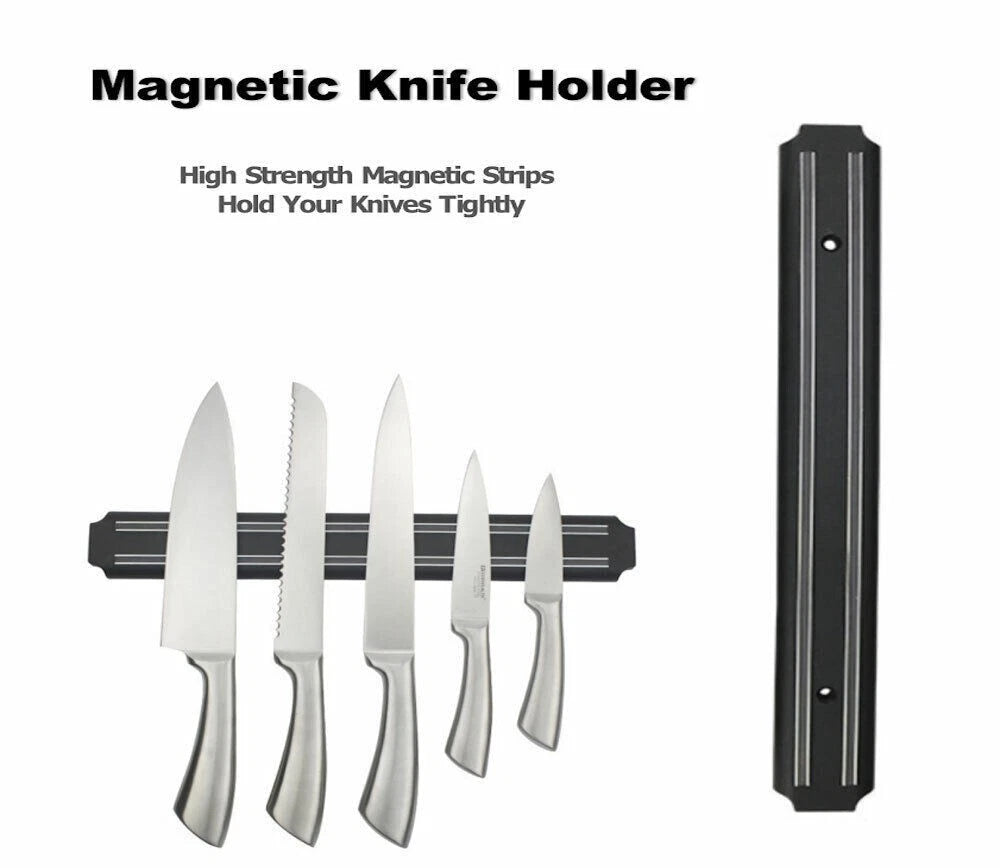 13 Inch Wall Mount Magnetic Knife Scissor Storage Holder Rack Strip Kitchen Tool