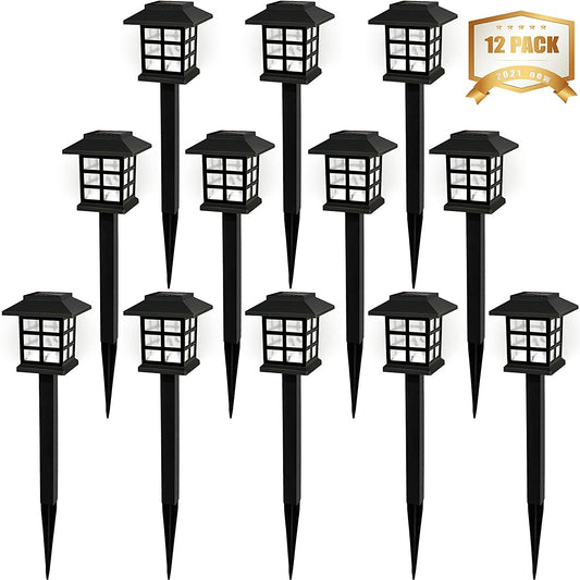 12Pack Solar Pathway Lights Outdoor Landscape Solar Waterproof Garden LED Lights