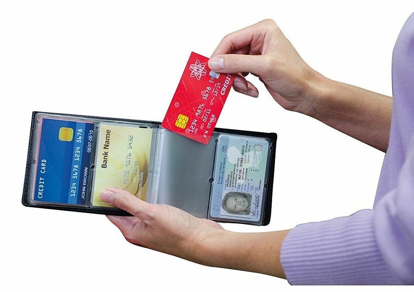 Wonder Wallet Amazing Slim Thin Wonder RFID Wallets As Seen on TV Black Leather