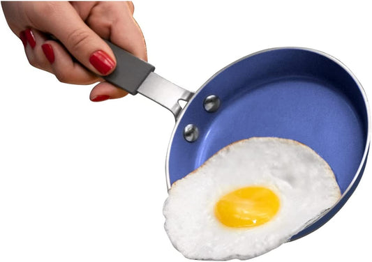 Granitestone Blue Mini Nonstick Egg Pan & Omelet Pan – 5.5” Single Serve Egg Non