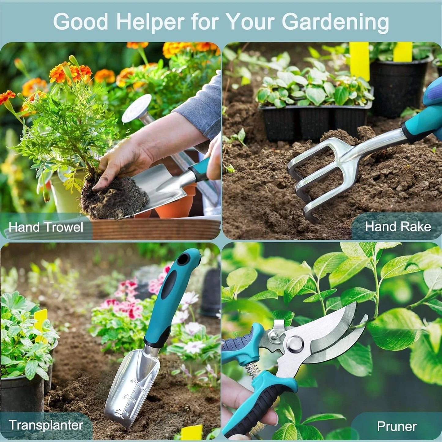 Garden Tools 7-Piece, Gardening Hand Tools, Gardening Tools Set Cultivators