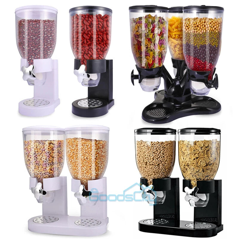 10.5L Cereal Container Storage Food Containers & Cereal Dispenser Triple Control