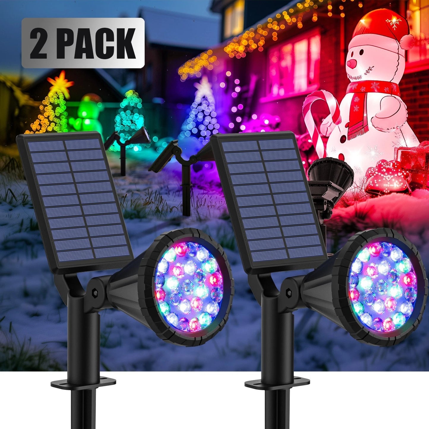 1/2/4 PCS Solar Spot Lights Landscape Spotlight Outdoor Christmas Decorations