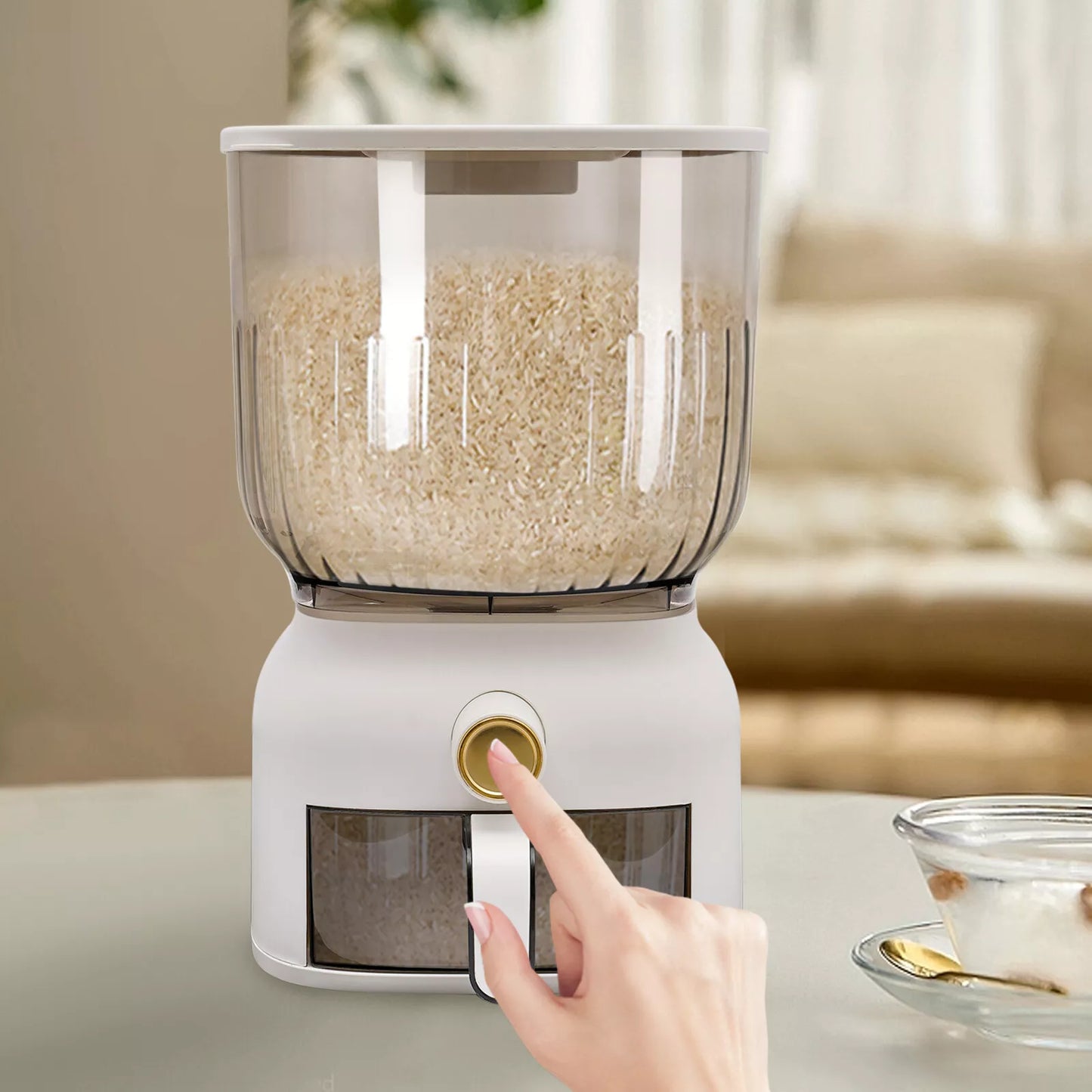 22 Lbs Food Dispenser Kitchen Organizer for Rice, Beans, Grains, Cereal Dry Food