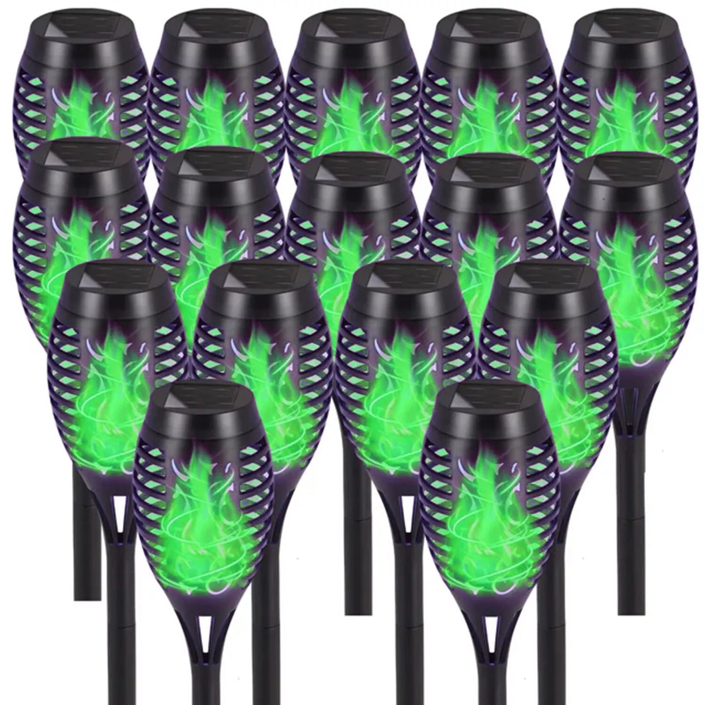 Solar Torch Lights with Flickering Flame Outdoor 12LED Tiki Torch Solar Lights