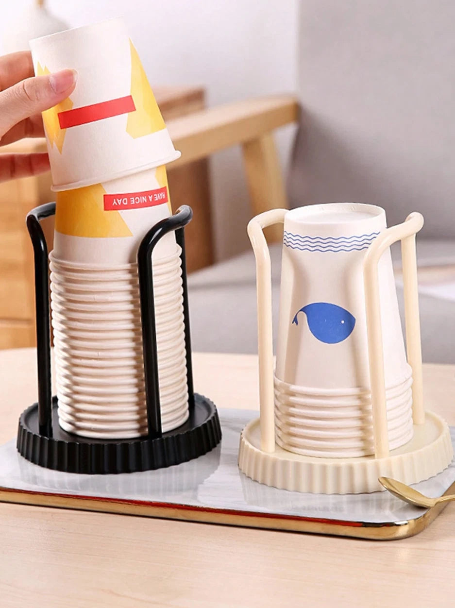 1pc Wall Mounted Disposable Cup Holder - Simple Circular Dispenser - NEW
