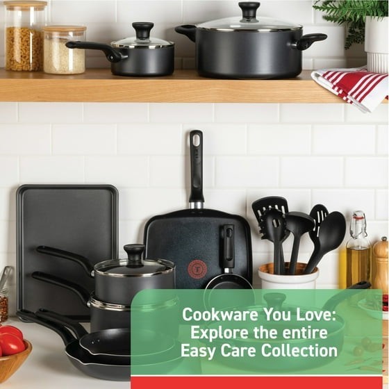 T-fal B087SKDW Easy Care 20-Piece Nonstick Cookware Set Thermospot - Gray