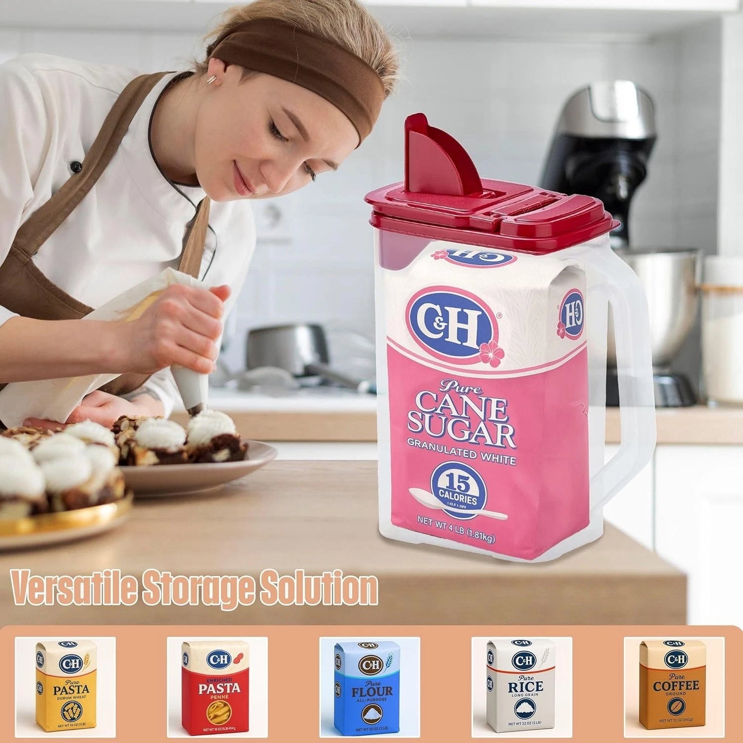 Space-Saving 4 Quart Kitchen Storage Container - Durable BPA-Free Plastic