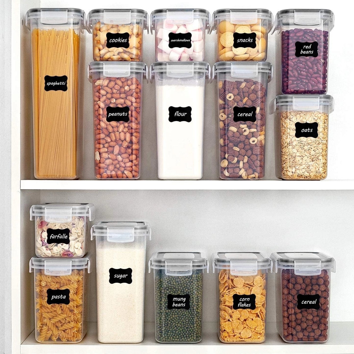Airtight Food Storage Containers with Lids, 24 pcs Plastic Kitchen and Pantry...