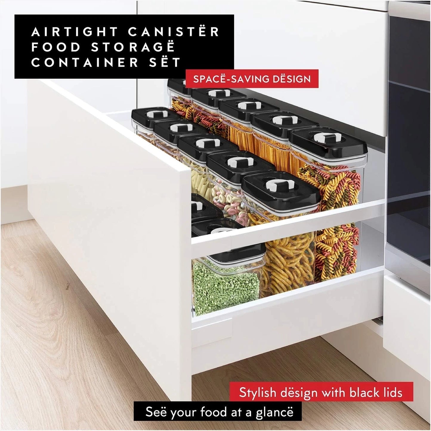 Airtight Food Storage Containers with Lids ? 6 Piece Set Air Tight Kitchen St...