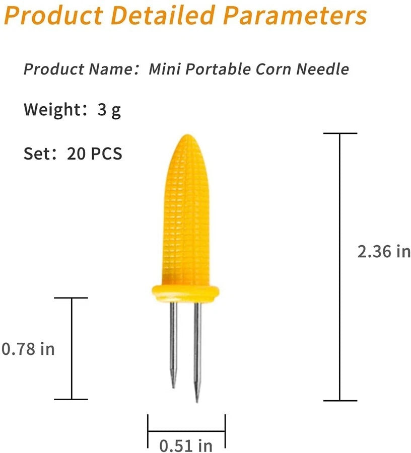 20pcs Stainless Steel Corn Holders Corn on The Cob Skewers for BBQ US Stock B605