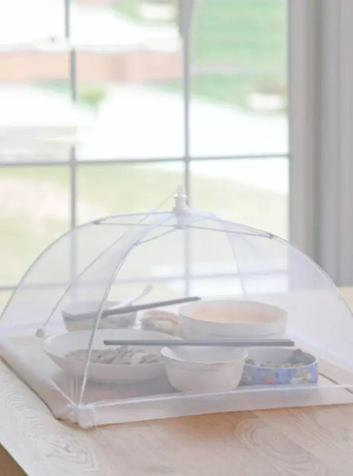 Foldable Mesh Food Cover - Anti-Fly, Dustproof for Dining Table & Outdoor Use