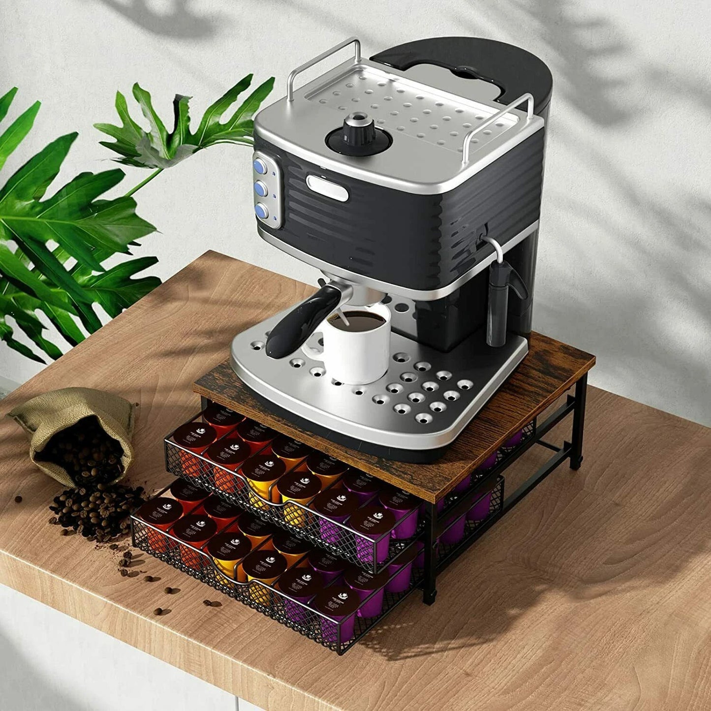 72 Coffee Pod Holder For Counter Coffee Drawer for K Cup Storage Drawer Basket